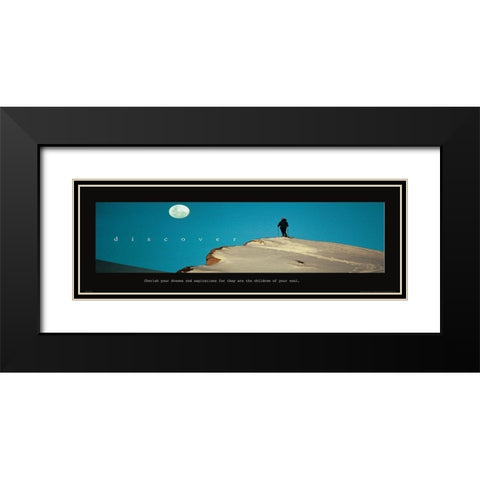 Discover - Moon Black Modern Wood Framed Art Print with Double Matting by Frontline