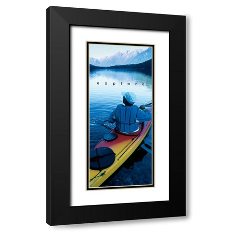Kayak - Explore Black Modern Wood Framed Art Print with Double Matting by Unknown