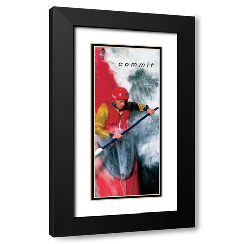 Kayak - Commit Black Modern Wood Framed Art Print with Double Matting by Unknown