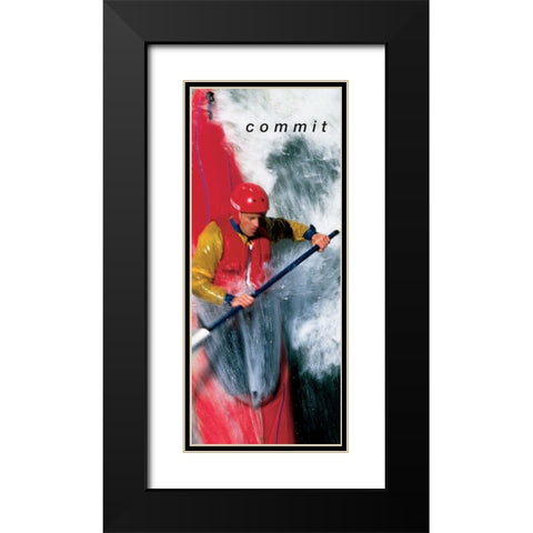 Kayak - Commit Black Modern Wood Framed Art Print with Double Matting by Unknown