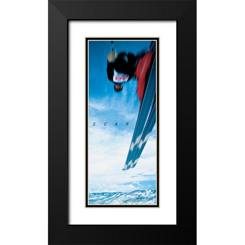 Ski - Soar Black Modern Wood Framed Art Print with Double Matting by Unknown