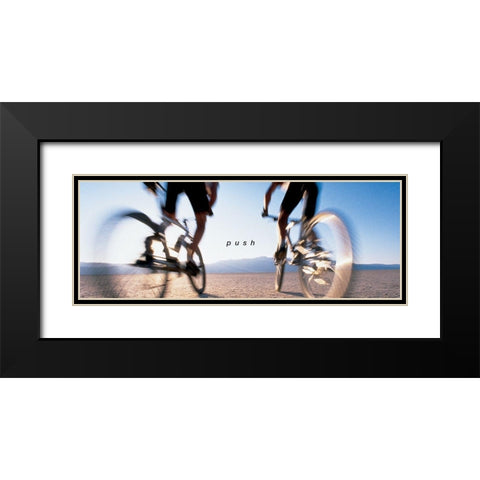Bicycle - Push Black Modern Wood Framed Art Print with Double Matting by Unknown