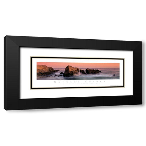 Rocks on Shore Black Modern Wood Framed Art Print with Double Matting by Unknown