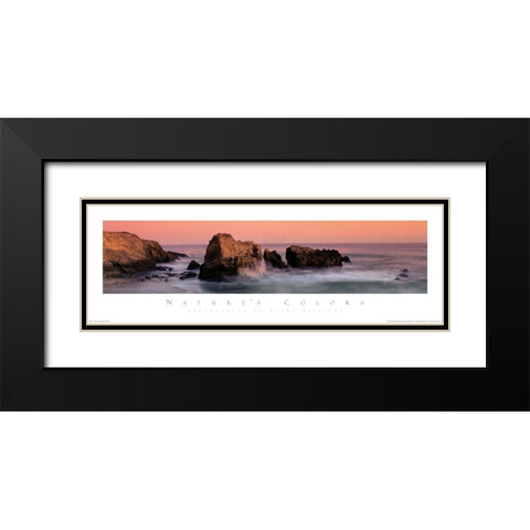 Rocks on Shore Black Modern Wood Framed Art Print with Double Matting by Unknown
