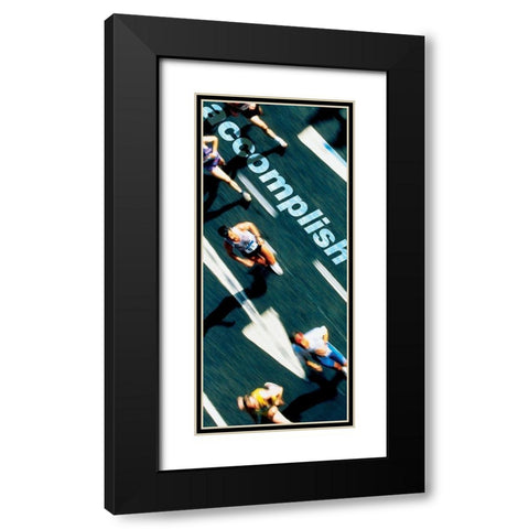 Accomplish - Runners Black Modern Wood Framed Art Print with Double Matting by Frontline