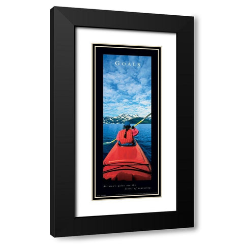 Goals - Kayaker Black Modern Wood Framed Art Print with Double Matting by Frontline