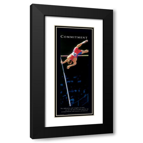 Commitment Pole Vault Black Modern Wood Framed Art Print with Double Matting by Unknown