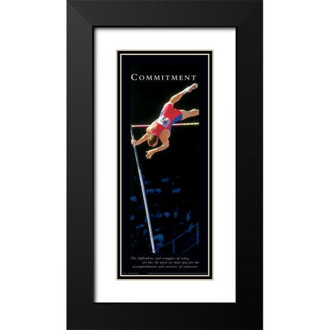 Commitment Pole Vault Black Modern Wood Framed Art Print with Double Matting by Unknown
