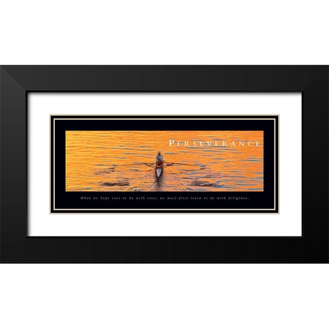 Perseverance - Sculler Black Modern Wood Framed Art Print with Double Matting by Frontline