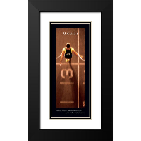 Goals - Finish Line Black Modern Wood Framed Art Print with Double Matting by Frontline