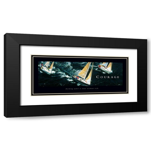 Courage - Sailboats Black Modern Wood Framed Art Print with Double Matting by Frontline