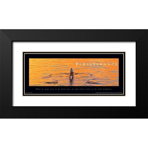 Perseverance Sculler Black Modern Wood Framed Art Print with Double Matting by Unknown