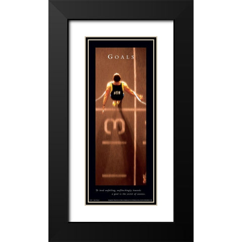 Goals Track Black Modern Wood Framed Art Print with Double Matting by Unknown