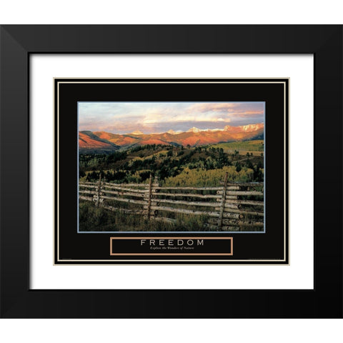 Cimmaron Range Sunset Black Modern Wood Framed Art Print with Double Matting by Frontline