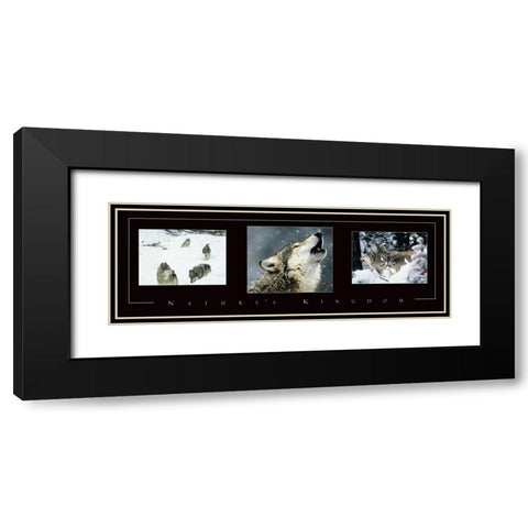 Wolves Tryp Black Modern Wood Framed Art Print with Double Matting by Frontline
