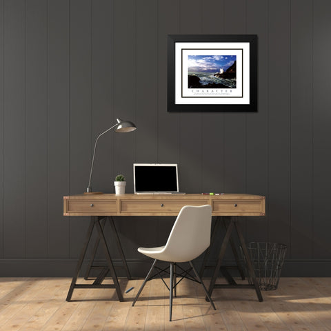 Character - Rocky Coastline Black Modern Wood Framed Art Print with Double Matting by Unknown