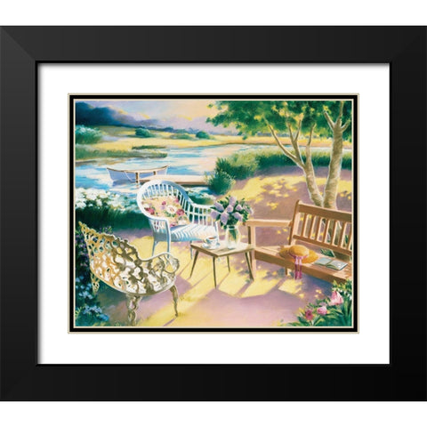 Patio I Black Modern Wood Framed Art Print with Double Matting by Unknown
