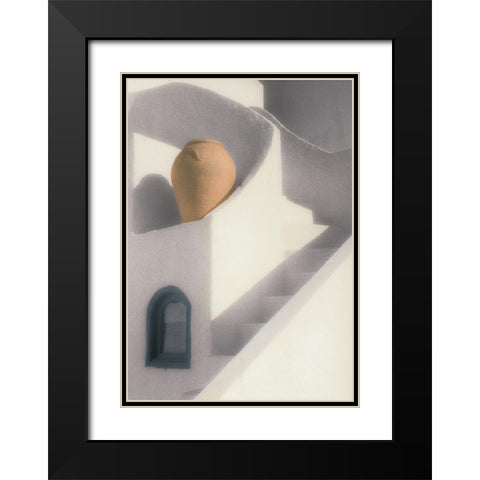 White Stairs Black Modern Wood Framed Art Print with Double Matting by Unknown