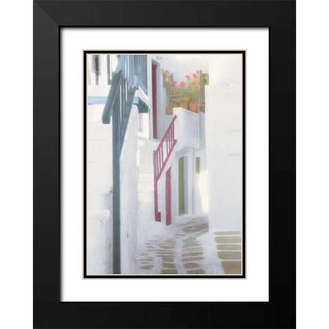 White Handrails Black Modern Wood Framed Art Print with Double Matting by Unknown
