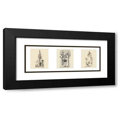 Villeneuve Black Modern Wood Framed Art Print with Double Matting by Unknown
