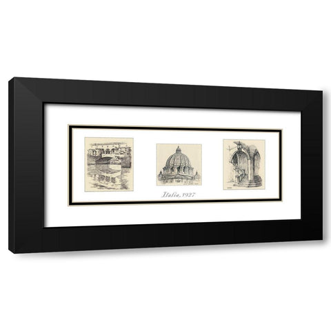 Italia Black Modern Wood Framed Art Print with Double Matting by Unknown