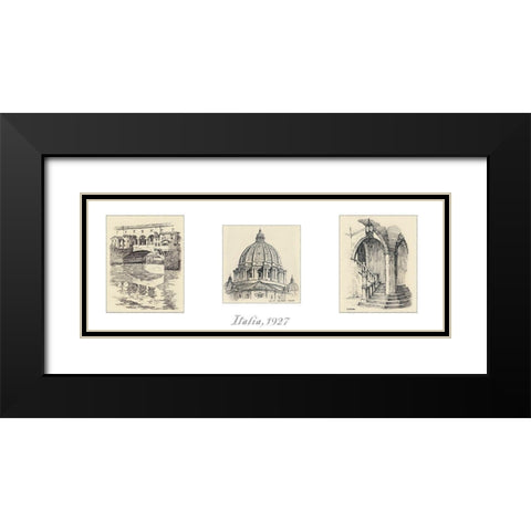 Italia Black Modern Wood Framed Art Print with Double Matting by Unknown