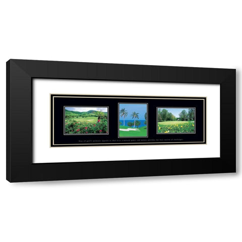Golf Palms Black Modern Wood Framed Art Print with Double Matting by Unknown