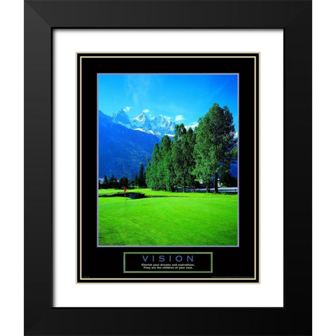 Golf in the Clouds Black Modern Wood Framed Art Print with Double Matting by Unknown