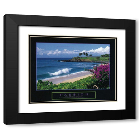 Passion - Beach Black Modern Wood Framed Art Print with Double Matting by Unknown