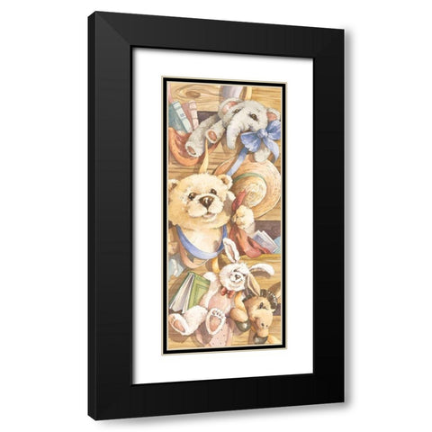 Teddy Bear Panel I Black Modern Wood Framed Art Print with Double Matting by Unknown