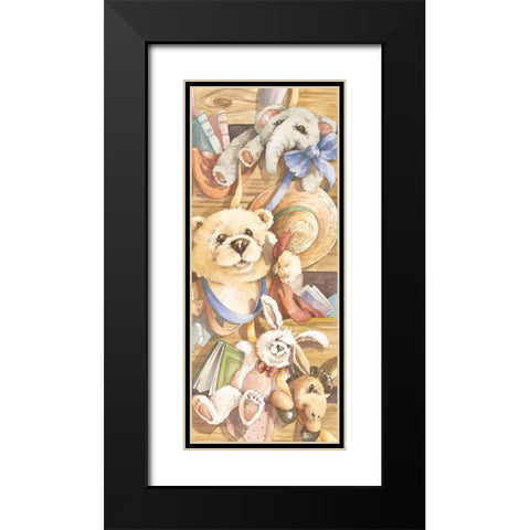 Teddy Bear Panel I Black Modern Wood Framed Art Print with Double Matting by Unknown