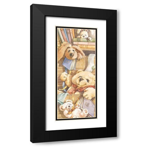 Teddy Bear Panel II Black Modern Wood Framed Art Print with Double Matting by Unknown