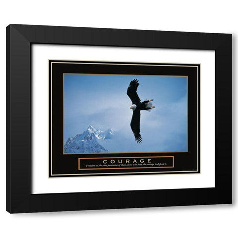 Courage - Eagle Black Modern Wood Framed Art Print with Double Matting by Unknown