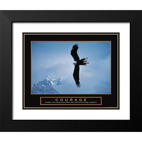 Courage - Eagle Black Modern Wood Framed Art Print with Double Matting by Unknown