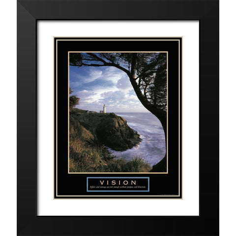 Vision - Lighthouse Black Modern Wood Framed Art Print with Double Matting by Frontline