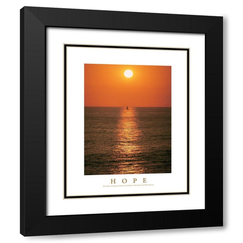 Hope - Sailboat Black Modern Wood Framed Art Print with Double Matting by Unknown