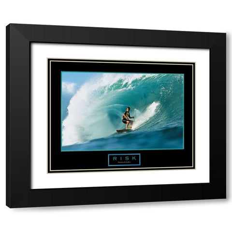 Risk - Surfer Black Modern Wood Framed Art Print with Double Matting by Unknown