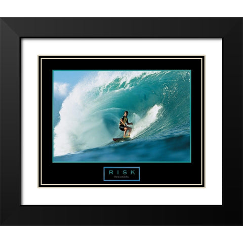 Risk - Surfer Black Modern Wood Framed Art Print with Double Matting by Unknown
