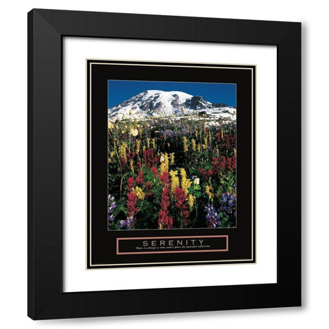 Mount Rainier Black Modern Wood Framed Art Print with Double Matting by Frontline