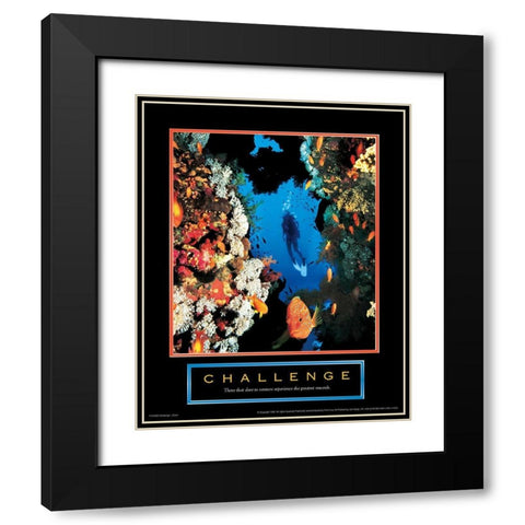 Challenge - Diver Black Modern Wood Framed Art Print with Double Matting by Unknown
