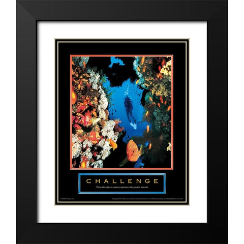 Challenge - Diver Black Modern Wood Framed Art Print with Double Matting by Unknown
