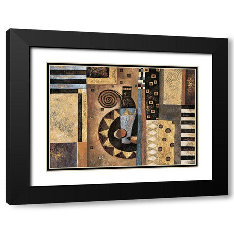 Abstract Black Modern Wood Framed Art Print with Double Matting by Unknown