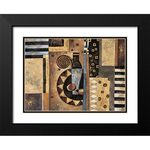 Abstract Black Modern Wood Framed Art Print with Double Matting by Unknown