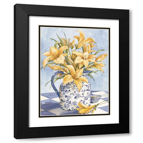 Yellow and Blue I Black Modern Wood Framed Art Print with Double Matting by Unknown