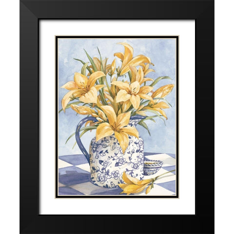 Yellow and Blue I Black Modern Wood Framed Art Print with Double Matting by Unknown