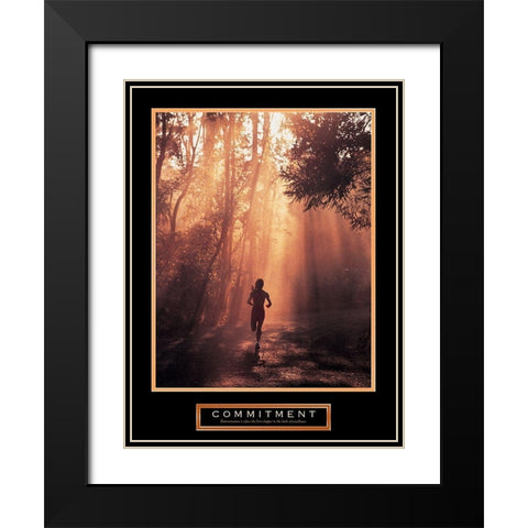 Runner - Commitment Black Modern Wood Framed Art Print with Double Matting by Unknown
