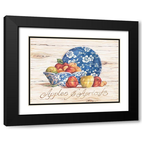 Apples and Apricots Black Modern Wood Framed Art Print with Double Matting by Unknown