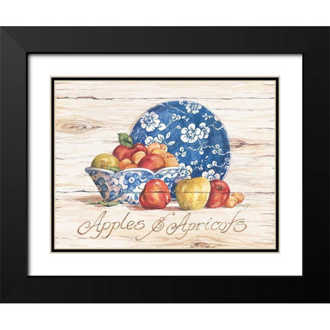 Apples and Apricots Black Modern Wood Framed Art Print with Double Matting by Unknown