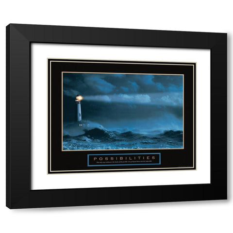 Possibilities - Lighthouse Black Modern Wood Framed Art Print with Double Matting by Frontline