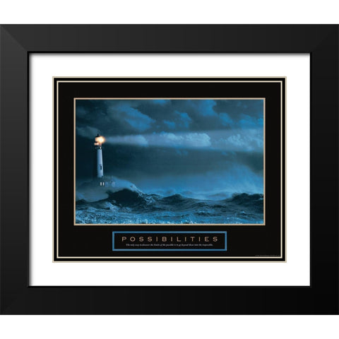 Possibilities - Lighthouse Black Modern Wood Framed Art Print with Double Matting by Frontline